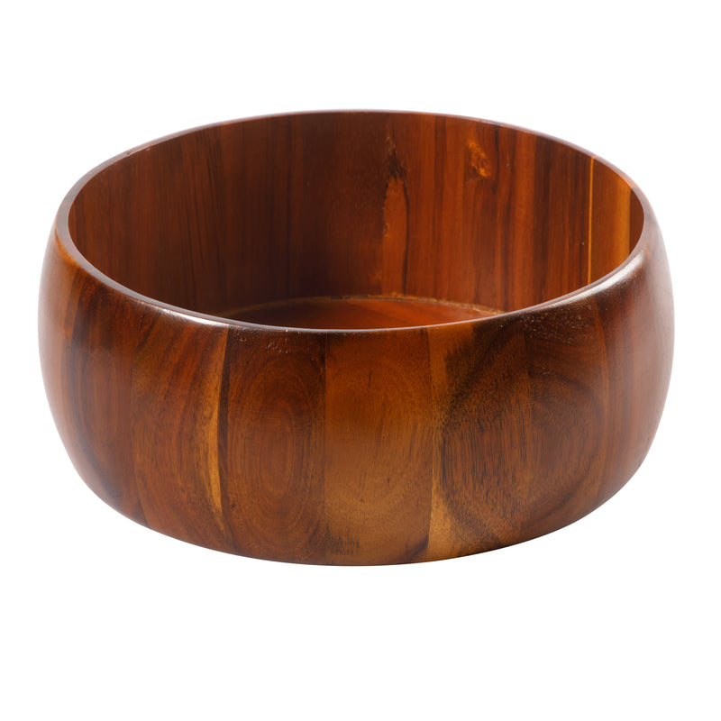 Gibson Elite Gracious Dining 3pc 10.25" x 4" Acacia Wood Salad Bowl Set with 2 Servers - Brown - Gift Box