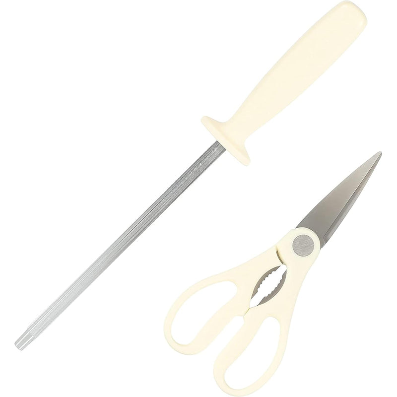 Oster Evansville 14pc Stainless Steel Cutlery Set w/ Rubberwood Block - Plastic Handle - Polished - Gift Box
