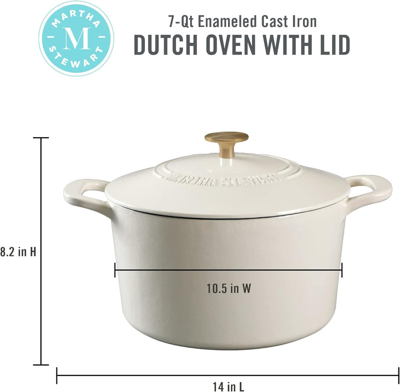 Martha Stewart Gatwick 7qt Enamel Cast Iron Dutch Oven w/ Lid