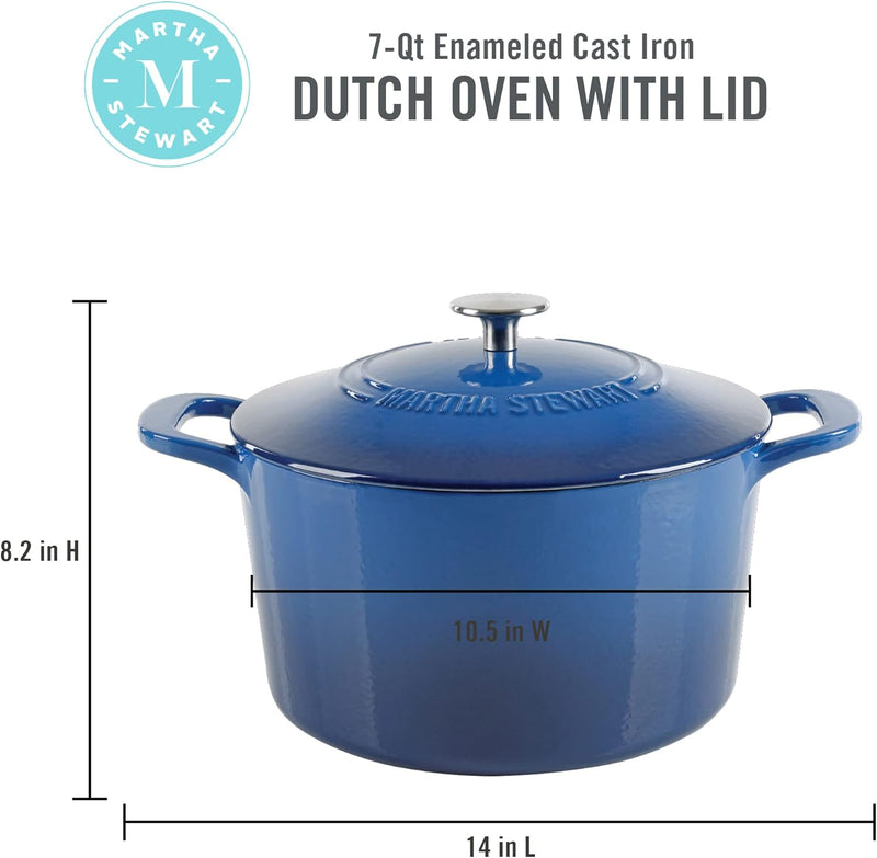 Martha Stewart Gatwick 7qt Enamel Cast Iron Dutch Oven w/ Lid