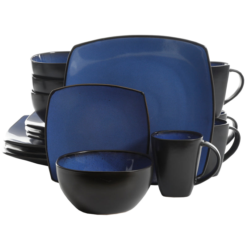 Soho Lounge 16pc Dinnerware Set - Soft Square - Reactive - Stoneware - GBX