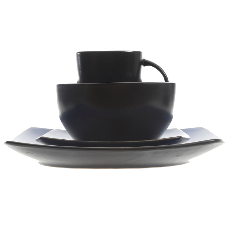 Soho Lounge 16pc Dinnerware Set - Soft Square - Reactive - Stoneware - GBX