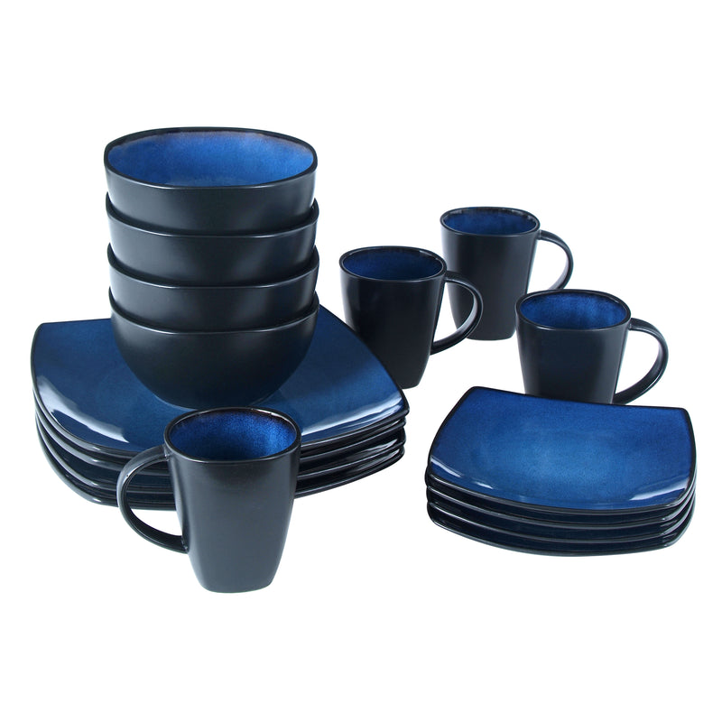 Soho Lounge 16pc Dinnerware Set - Soft Square - Reactive - Stoneware - GBX