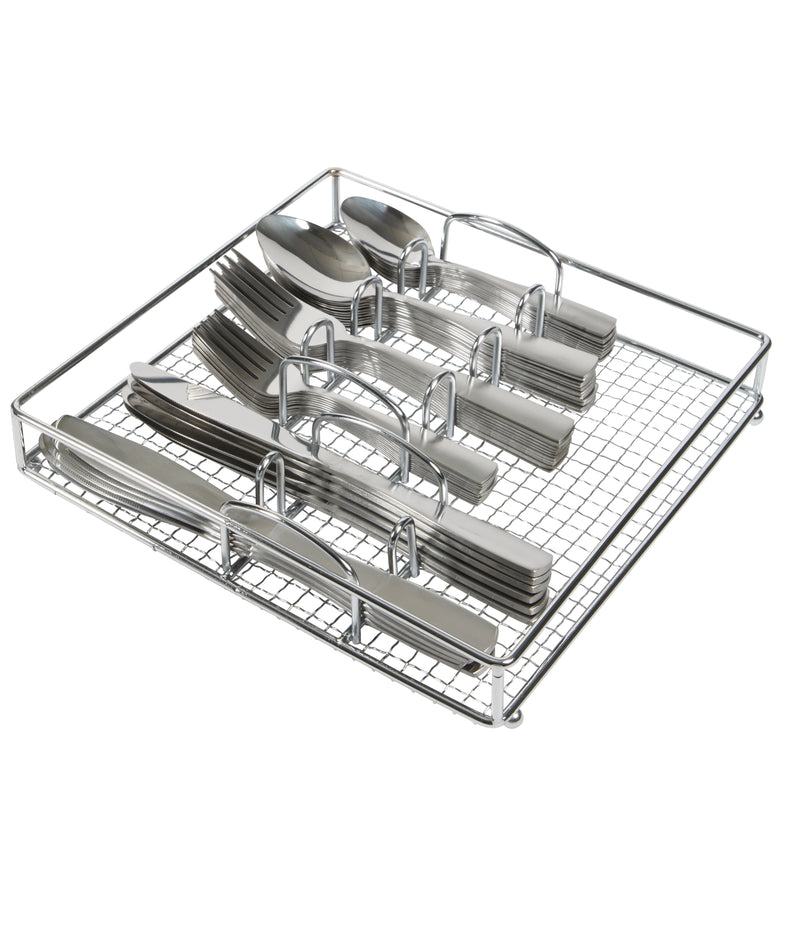 Gibson Home Abbeville 6pc Flatware Set w/ Wire Caddy - Service for 12 - Mirror Polished - Stainless Steel - Gift Box