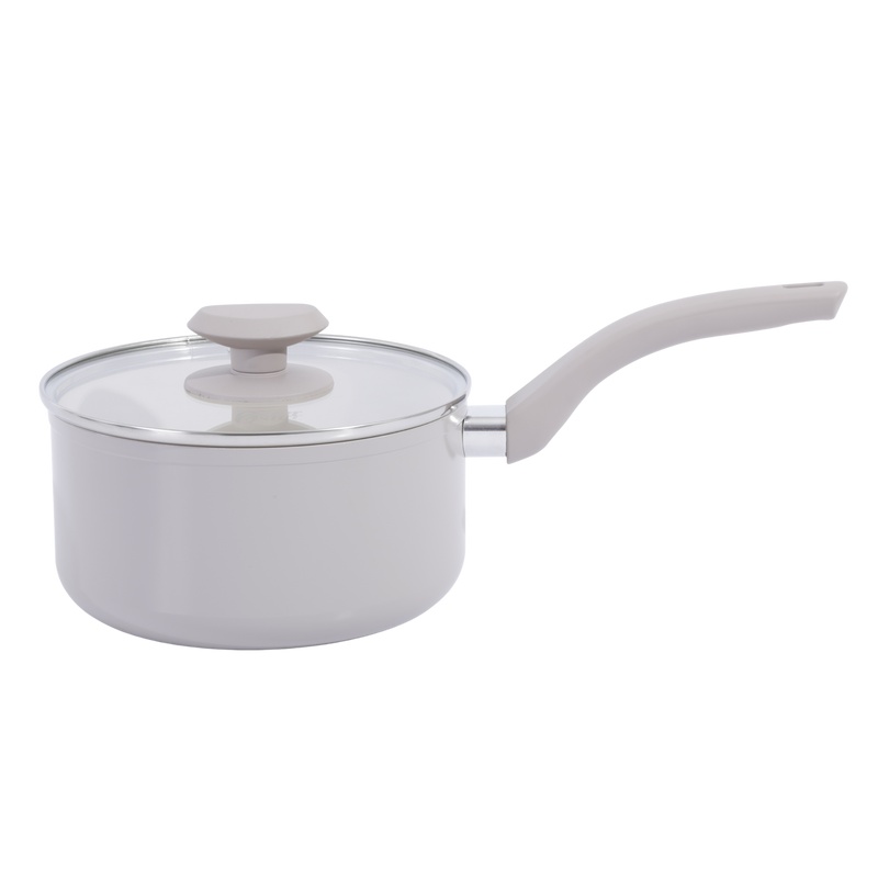 Oster Sutterville Choice 10pc Aluminum Cookware Set w/ Flat Glass Lid - Ceramic Non-Stick Interior - Soft Touch Handle - Gift Box w/ Remailer