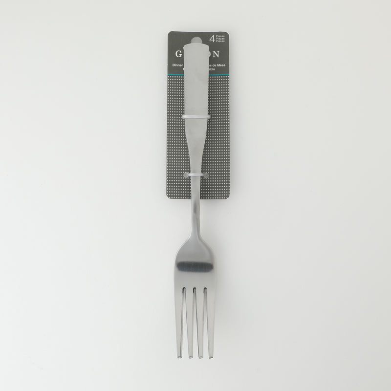 Gibson Home Classic Profile 4 Pack Dinner Fork - Mirror Polished - Stainless Steel - Hang Tag