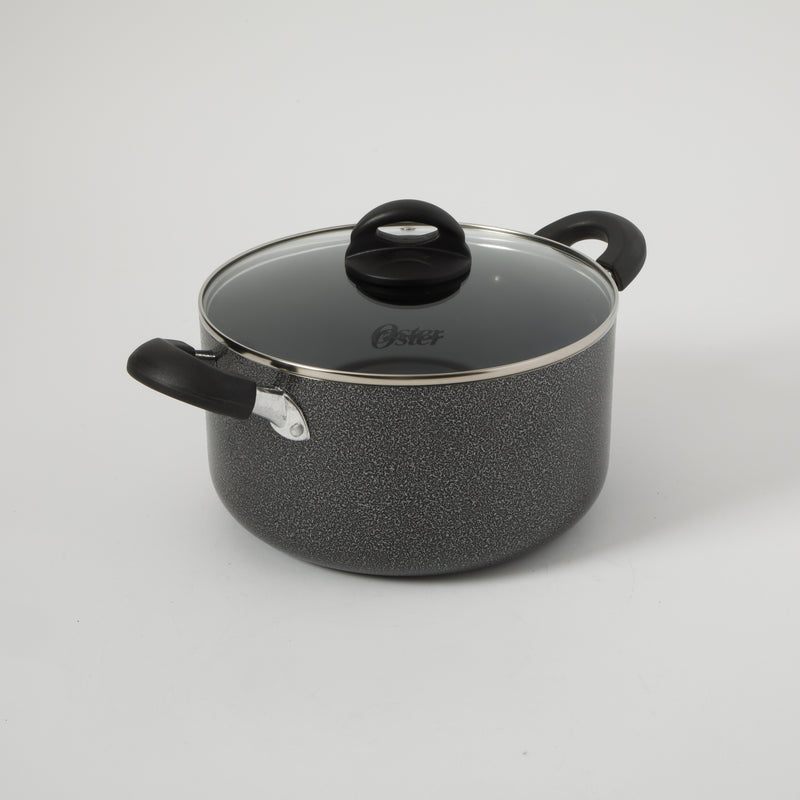 Oster Clairborne 6qt Aluminum Dutch Oven w/ Lid - Charcoal Grey - Nonstick Interior Hammered Exterior - Bakelite Handle & Knob - Shrink Wrap w/ Color Label