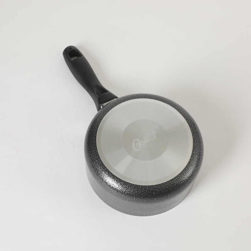 Oster Clairborne 1.5qt Aluminum Sauté Pan w/ Lid - Charcoal Grey - Nonstick - Hammered Exterior - Color Coating - Bakelite Handle & Knob - Shrink Wrap w/ Color Label