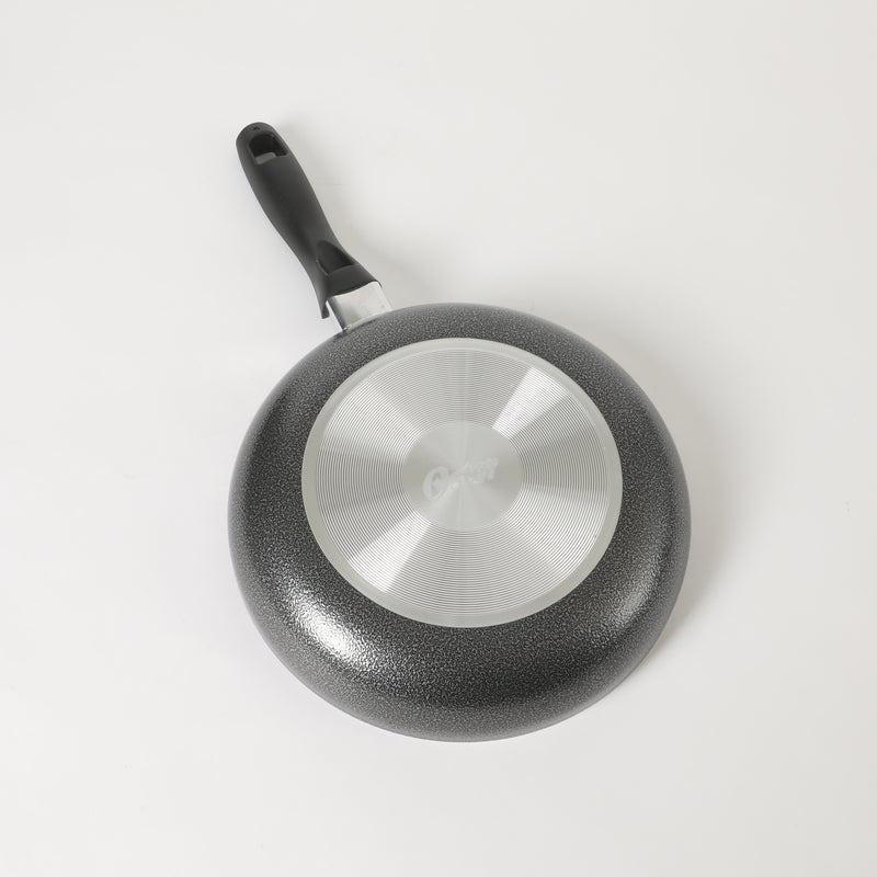 Oster Clairborne 9.5" Aluminum Frying Pan - Charcoal Grey - Nonstick - Hammered Exterior - Color Coating - Bakelite Handle - Color Sleeve