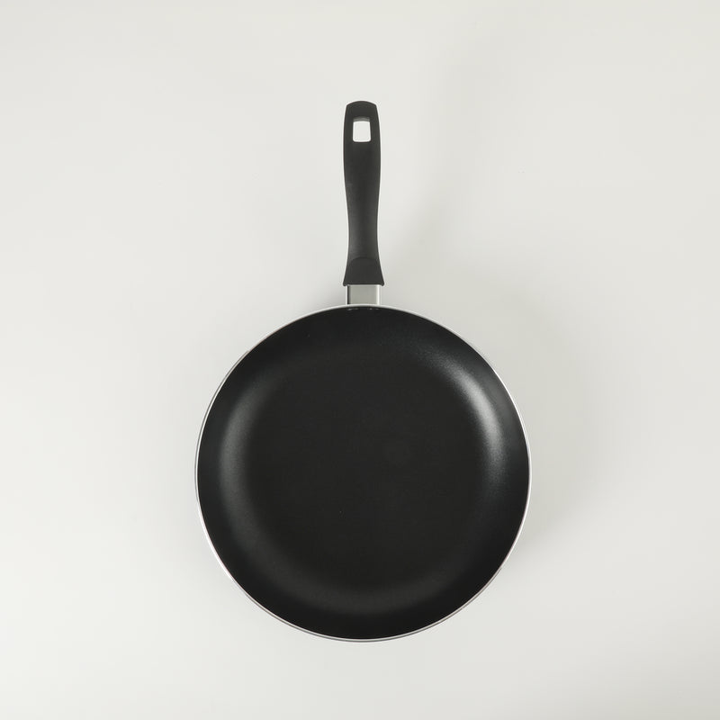 Oster Clairborne 12" Aluminum Frying Pan - Charcoal Grey - Nonstick - Hammered Exterior - Color Coating - Bakelite Handle - Color Sleeve