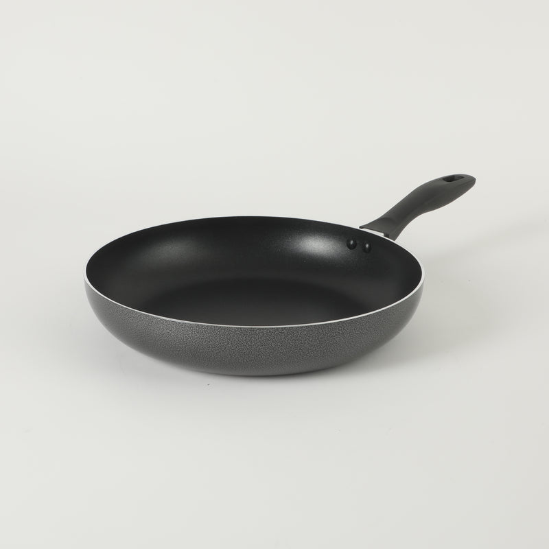 Oster Clairborne 12" Aluminum Frying Pan - Charcoal Grey - Nonstick - Hammered Exterior - Color Coating - Bakelite Handle - Color Sleeve