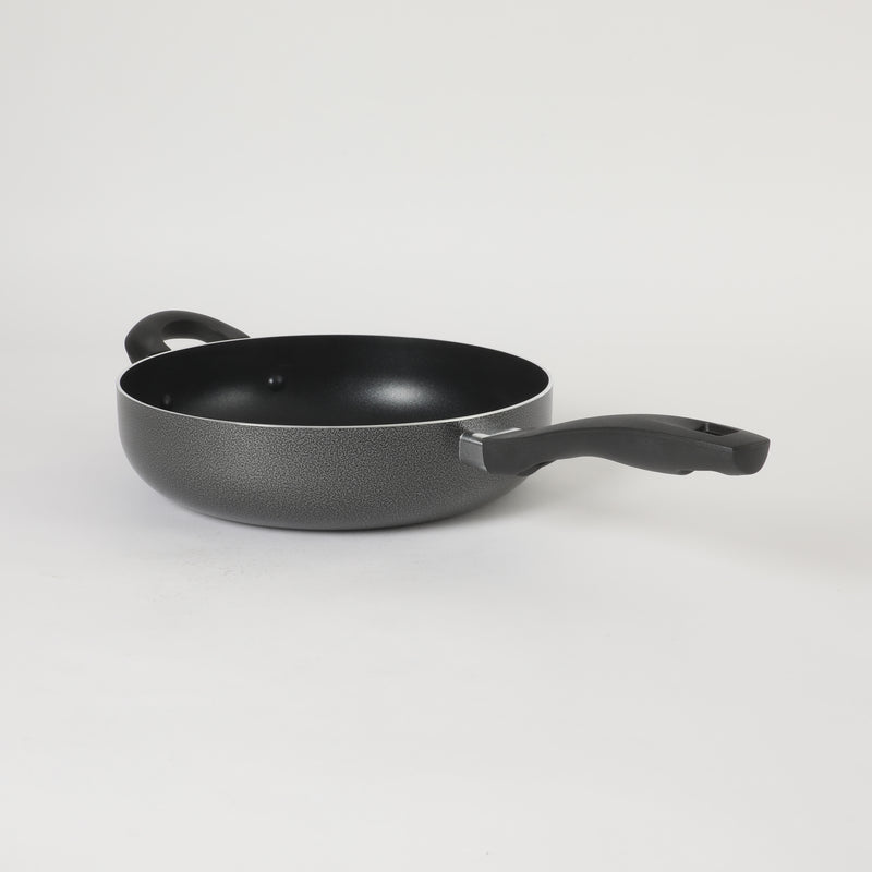 Oster Clairborne 3.5qt Aluminum Sauté Pan w/ Lid - Charcoal Grey - Nonstick Interior & Hammered Exterior - Color Coating - Bakelite Handle & Knob - Shrink Wrap w/ Color Label