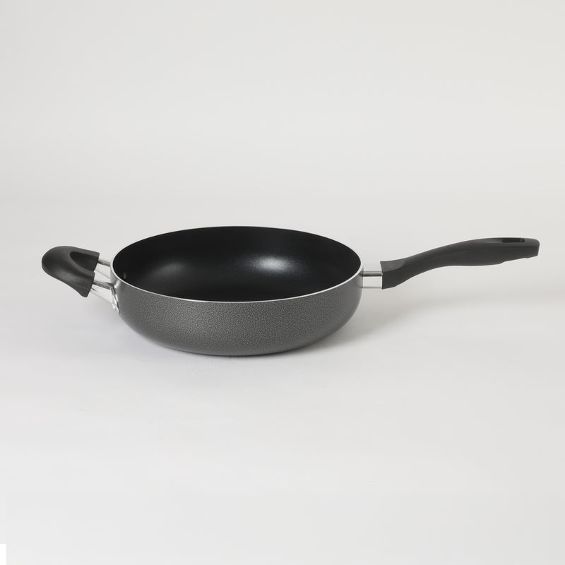 Oster Clairborne 3.5qt Aluminum Sauté Pan w/ Lid - Charcoal Grey - Nonstick Interior & Hammered Exterior - Color Coating - Bakelite Handle & Knob - Shrink Wrap w/ Color Label