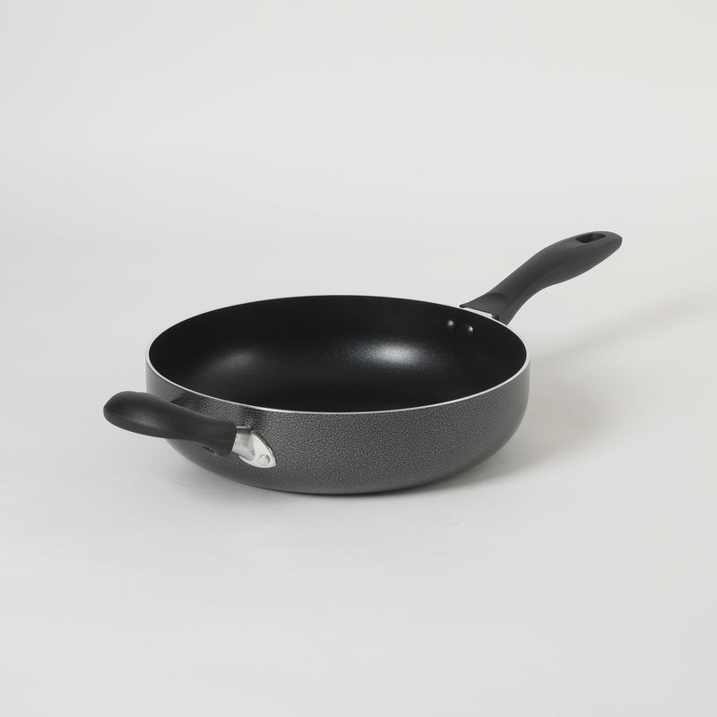 Oster Clairborne 3.5qt Aluminum Sauté Pan w/ Lid - Charcoal Grey - Nonstick Interior & Hammered Exterior - Color Coating - Bakelite Handle & Knob - Shrink Wrap w/ Color Label