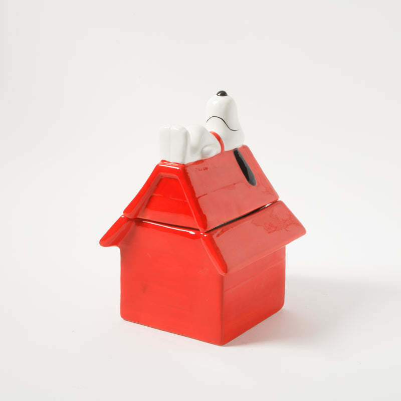 Peanuts Snoopy's Doghouse 11.2" Figural Cookie Jar - Hand Painted - Ceramic - Gift Box w/ Remailer