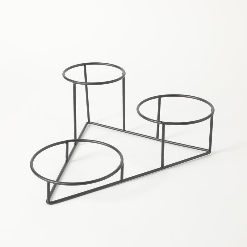 Gibson Elite Gracious Dining 3-Tier Bowl Set w/ Metal Rack - White - Round - Stoneware - Gift Box
