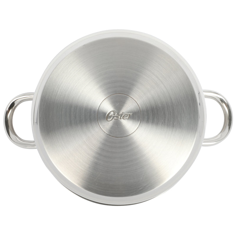 Oster Sangerfield 12 pc Stainless Steel Cookware Set w/ Kitchen Tools - Encapsulated Base - Gift Box w/ Remailer