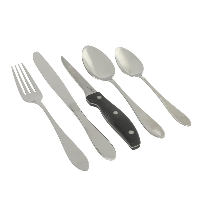 Oster Silvermist 20pc Flatware Set w/ Steak Knives - Stainless Steel - Open Window Gift Box