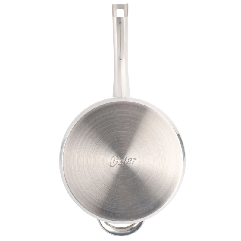 Oster Sangerfield 3pc Stainless Steel 4qt Saucepan w/ Lid + Frying Basket Set - Mirror Finished - Gift Box