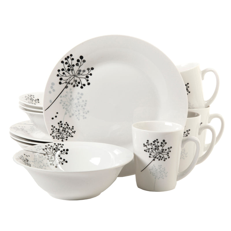 Gibson Home Netherwood 12pc Dinnerware Set - Decorated - Fine Ceramic - Gift Box