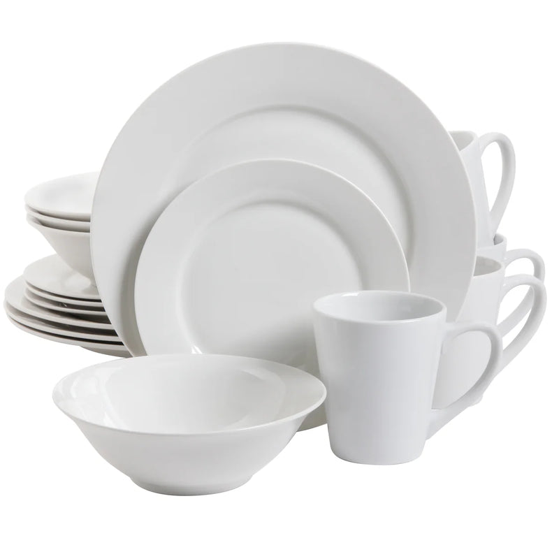 Gibson Home Noble Court 16pc Dinnerware Set - White - Fine Ceramic - Gift Box