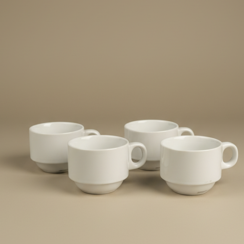 Gibson Elite Gracious Dining  9 pc 3oz Cup & 4.6" Saucer Set w/ Metal Rack - Gift Box