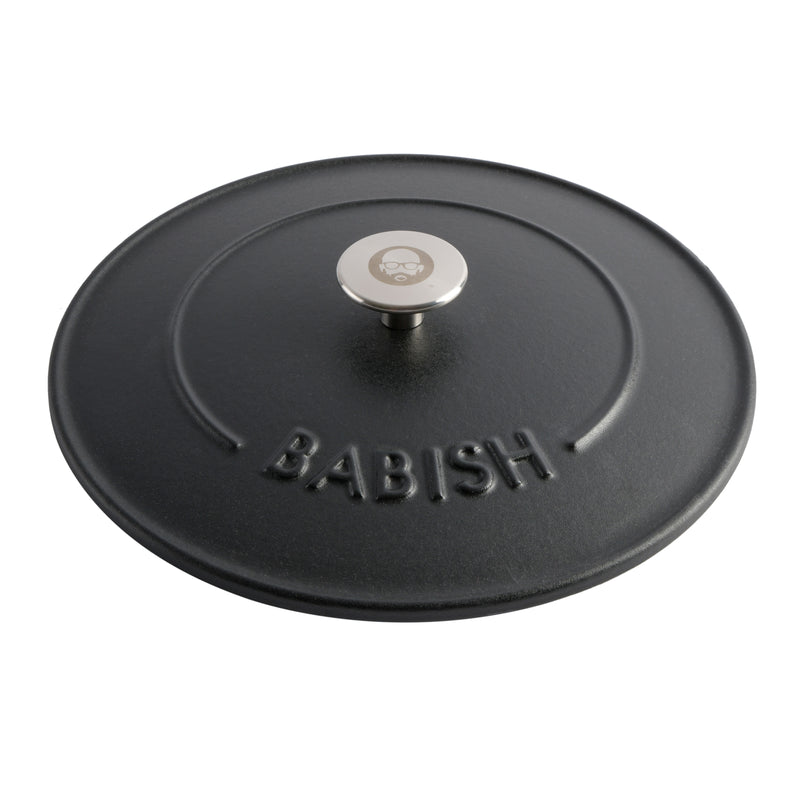 Babish - 6 Qt Dutch Oven W/ Lid - Blue - Matte Finish - Ss Knob - Cast Iron - Color Sleeve W/ Rm