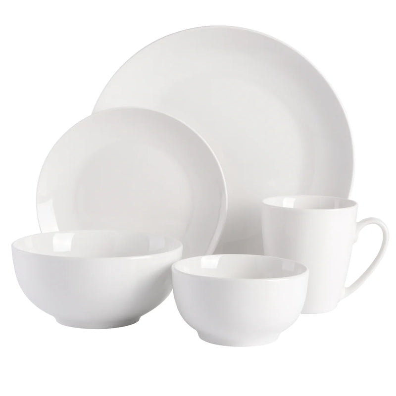 Gibson Home Ogalla 16pc Dinnerware Set - Coupe Shape - White - Fine Ceramic - Gift Box