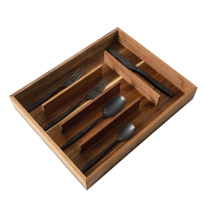 Bloomhouse 20pc Stainless Steel Flatware Set w/ Wooden Caddy - Stone Washed - Gift Box