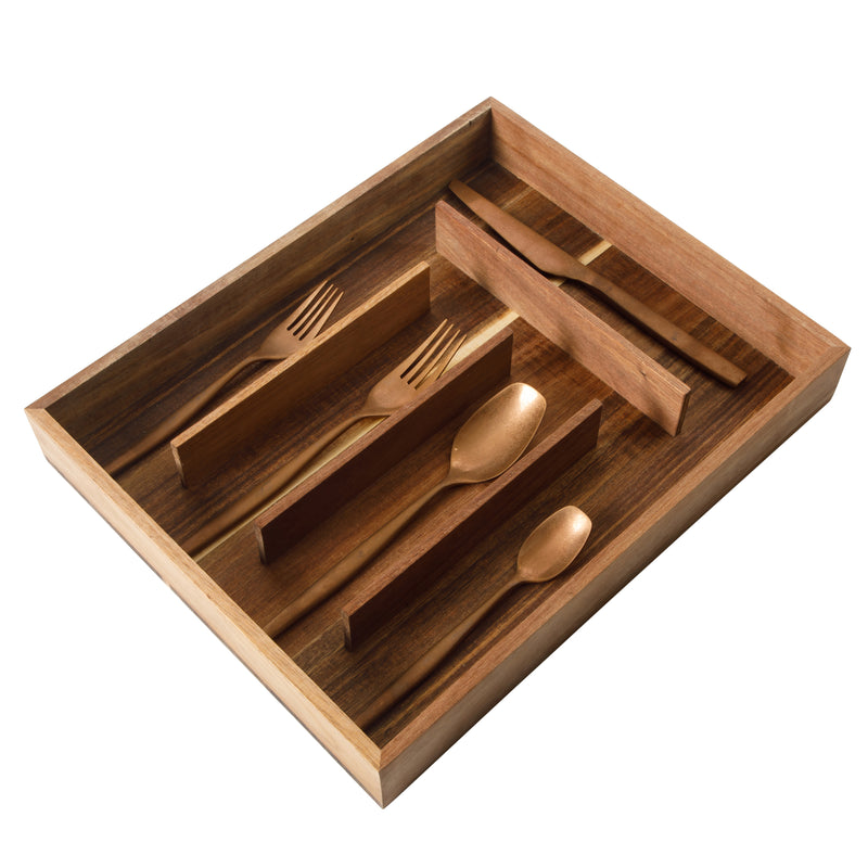 Bloomhouse 20pc Stainless Steel Flatware Set w/ Wooden Caddy - Stone Washed - Gift Box