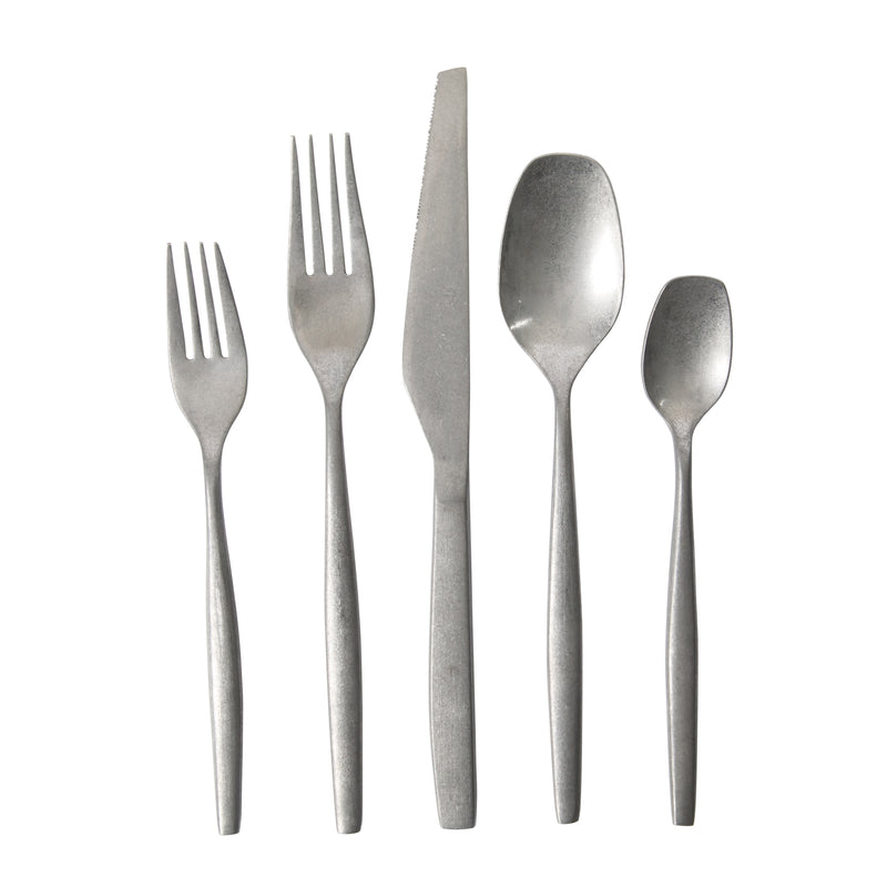 Bloomhouse 20pc Stainless Steel Flatware Set w/ Wooden Caddy - Stone Washed - Gift Box