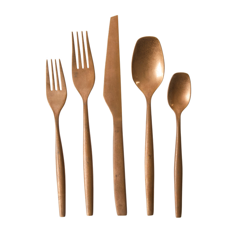 Bloomhouse 20pc Stainless Steel Flatware Set w/ Wooden Caddy - Stone Washed - Gift Box