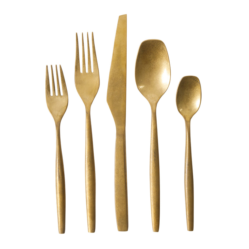 Bloomhouse 20pc Stainless Steel Flatware Set w/ Wooden Caddy - Stone Washed - Gift Box