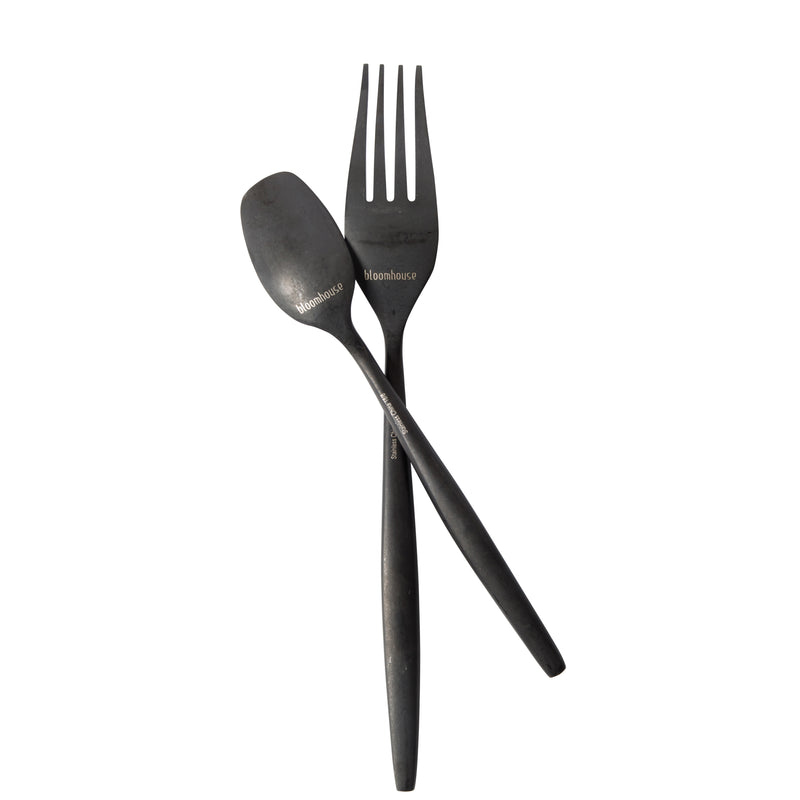 Bloomhouse 20pc Stainless Steel Flatware Set w/ Wooden Caddy - Stone Washed - Gift Box