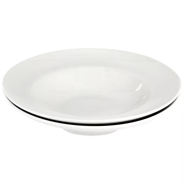 Gibson Home Great Essentials 2pc 10.5" Entree Bowl Set - White - Fine Ceramic - 4-Way Color Sleeve