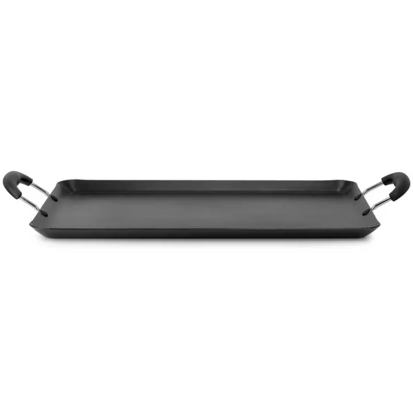 Oster Clairborne 19" x 11" Aluminum Griddle Pan - Charcoal Grey - Rectangle - Nonstick Interior & Hammered Exterior - Bakelite Handle - Color Label