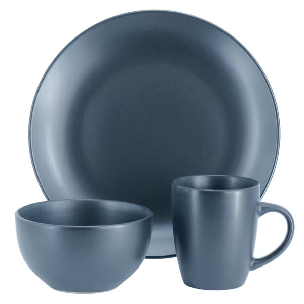 Gibson Home Everyday Plus 12pc Dinnerware Set - Semi Matte - Solid Color - Stoneware - Gift Box