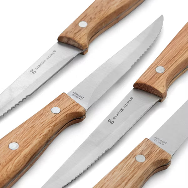 Gibson Home Seward 4pc Stainless Steel Steak Knives - Clam Pack