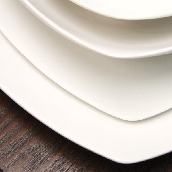 Gibson Home Hagen 30pc Dinnerware Set - Service for 6 - White - Square - Fine Ceramic - Gift Box