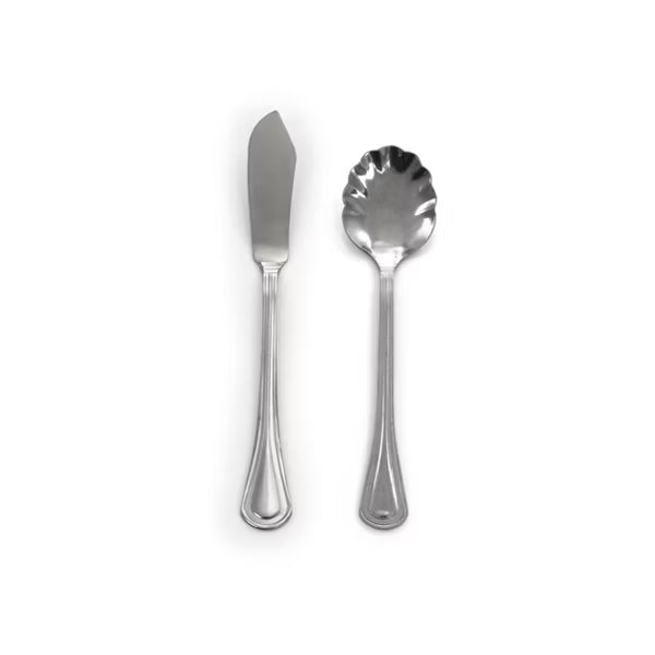 Gibson Home South Bay 65pc Stainless Steel Flatware Set w/ Wire Caddy - Service for 12 plus 4pc Hostess Set - Tumble Finish - Gift Box
