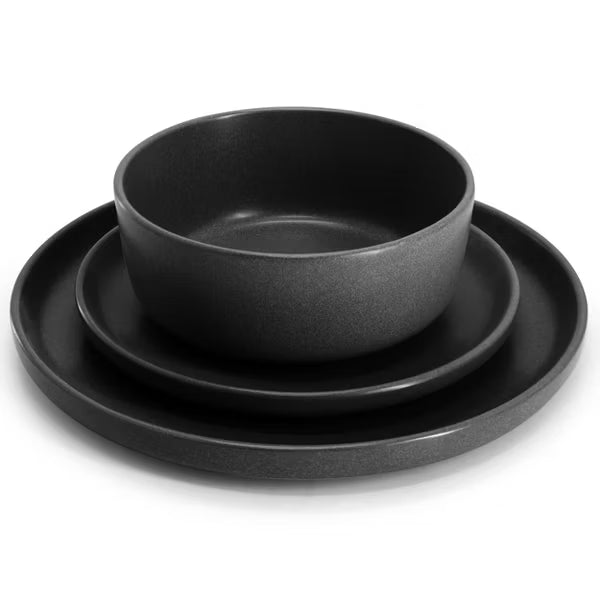 Soho Lounge Bryant Park 12pc Dinnerware Set - Reactive Glaze - Stoneware - Gift Box