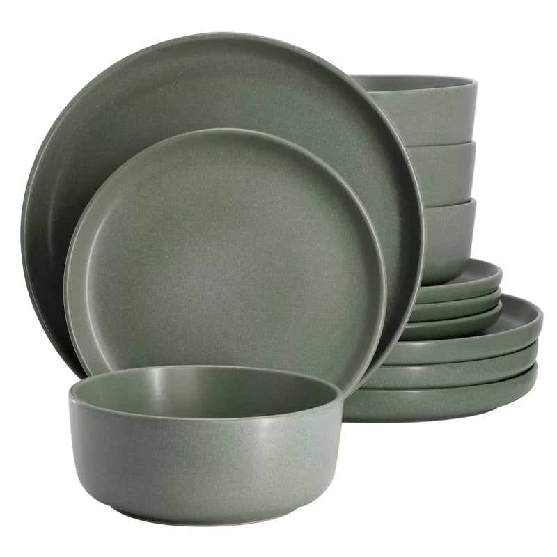 Soho Lounge Bryant Park 12pc Dinnerware Set - Reactive Glaze - Stoneware - Gift Box