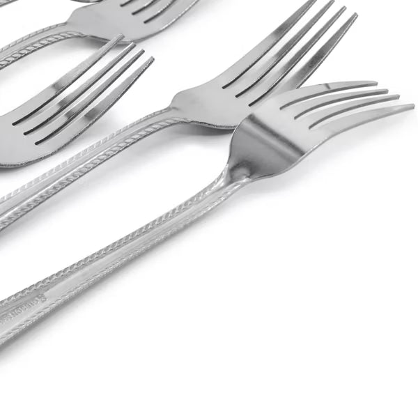 Tenedor de mesa de acero inoxidable Gibson Home Tustin de 6 piezas - Etiqueta colgante