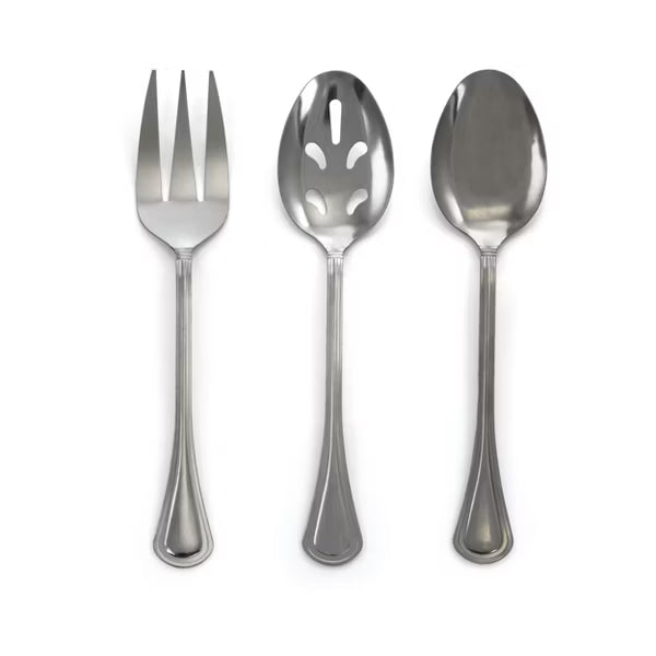 Gibson Home South Bay 65pc Stainless Steel Flatware Set w/ Wire Caddy - Service for 12 plus 4pc Hostess Set - Tumble Finish - Gift Box