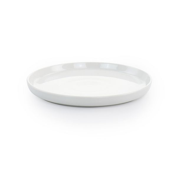 Gibson Home White Deco 16pc Double Bowl Dinnerware Set - White - Fine Ceramic - Gift Box