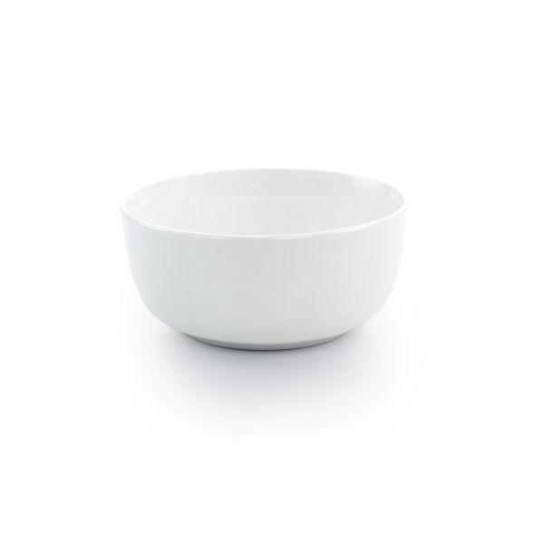 Gibson Home White Deco 16pc Double Bowl Dinnerware Set - White - Fine Ceramic - Gift Box