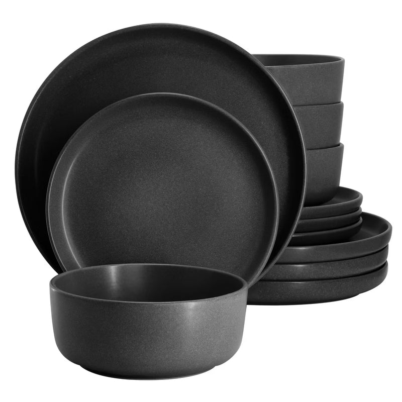 Soho Lounge Bryant Park 12pc Dinnerware Set - Reactive Glaze - Stoneware - Gift Box