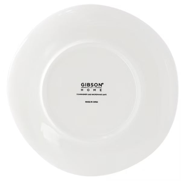 Gibson Home Aspen Drift 12pc Dinnerware Set - White - Organic Shape - Fine Ceramic - Gift Box