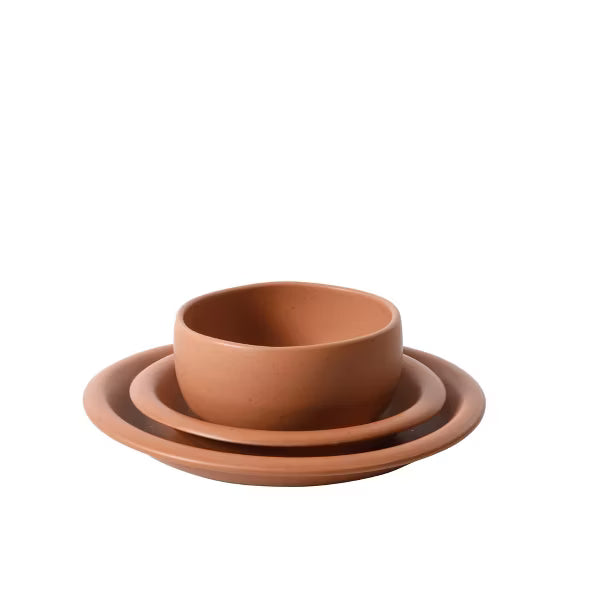 Bloomhouse Corsica Clay 12pc Dinnerware Set - Reactive Glaze - Stoneware - Gift Box w/ Remailer
