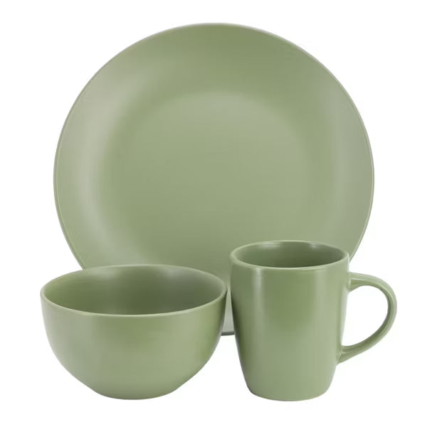 Gibson Home Everyday Plus 12pc Dinnerware Set - Semi Matte - Solid Color - Stoneware - Gift Box